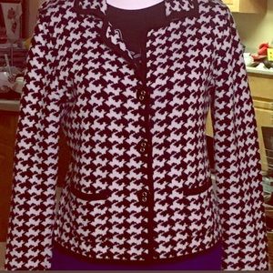 Houndstooth knit vintage button front sweater euc